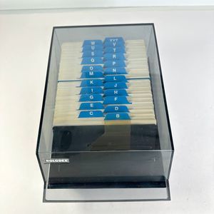 Rolodex Tray Style Covered Contact Card Organizer Vintage